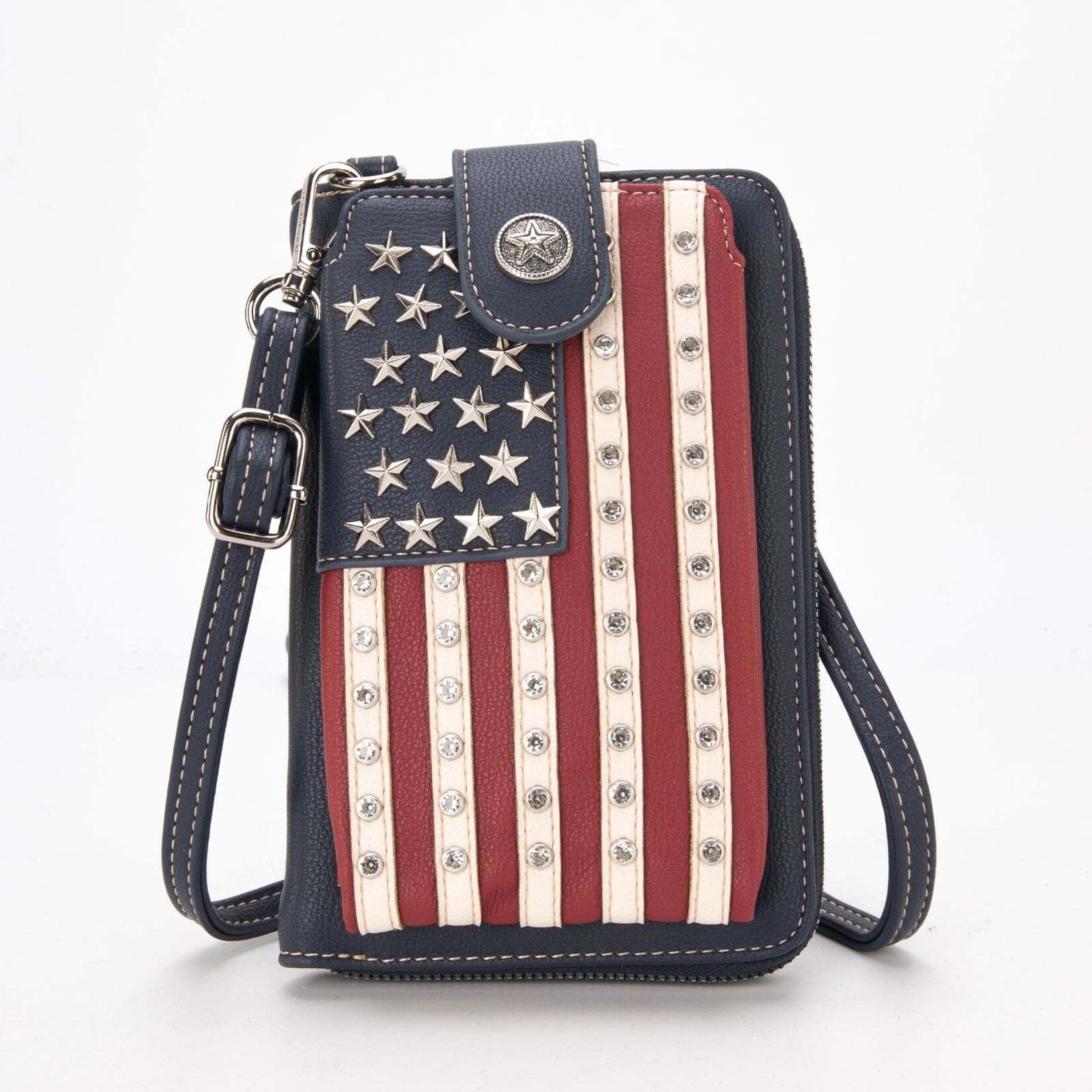 Montana West USA US04-183 - Navy - MW American Pride Crossbody Wallet 2026
