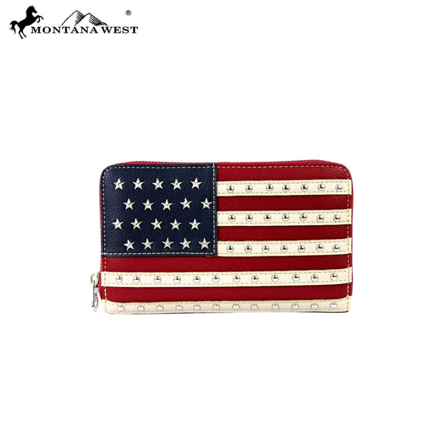 Montana West USA US04-W003RD - Red - American Pride Wallet/Wristlet 2026