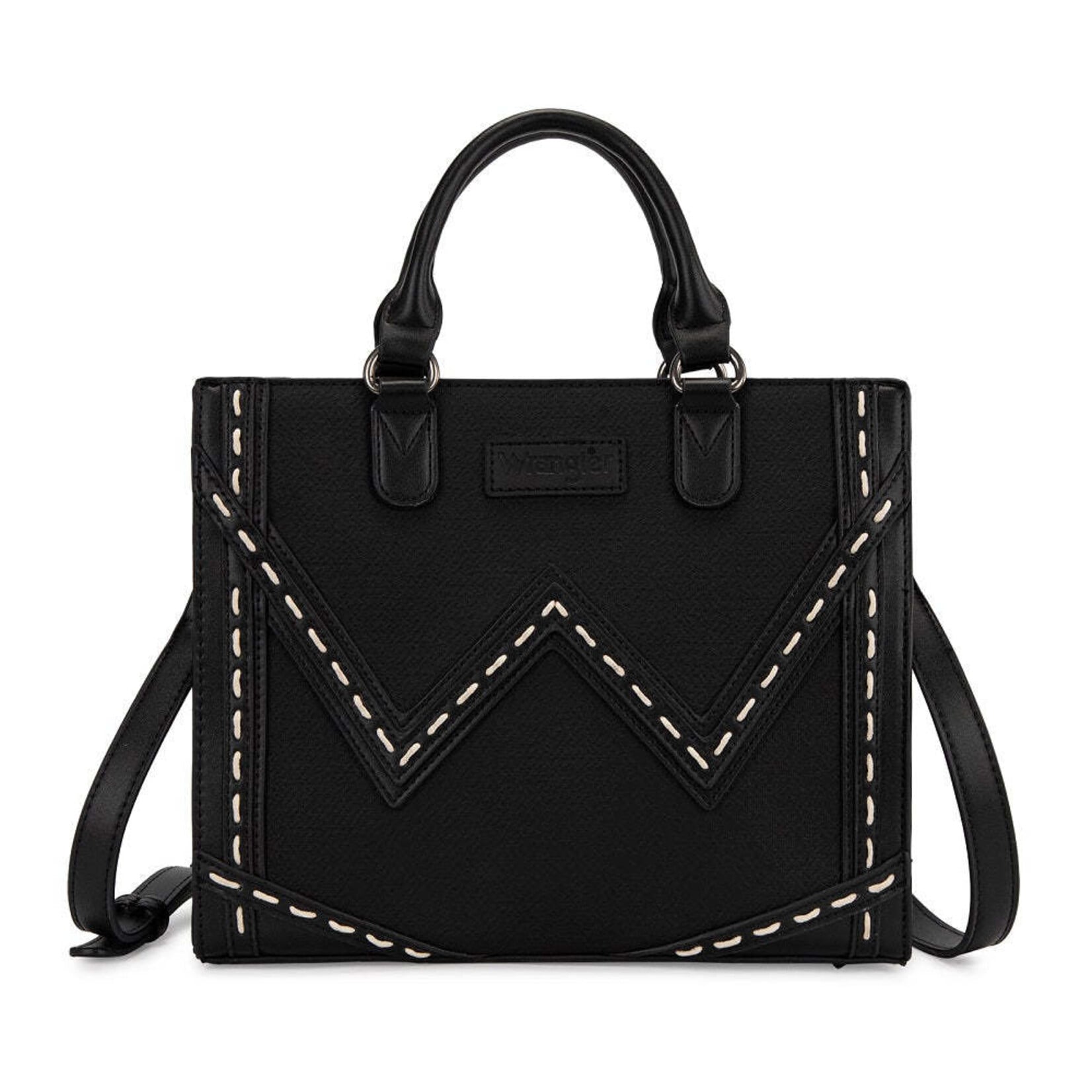 Wrangler WG456-8120BK - Black - Wrangler Contrast Stitch Chevron Tote Bag 2026