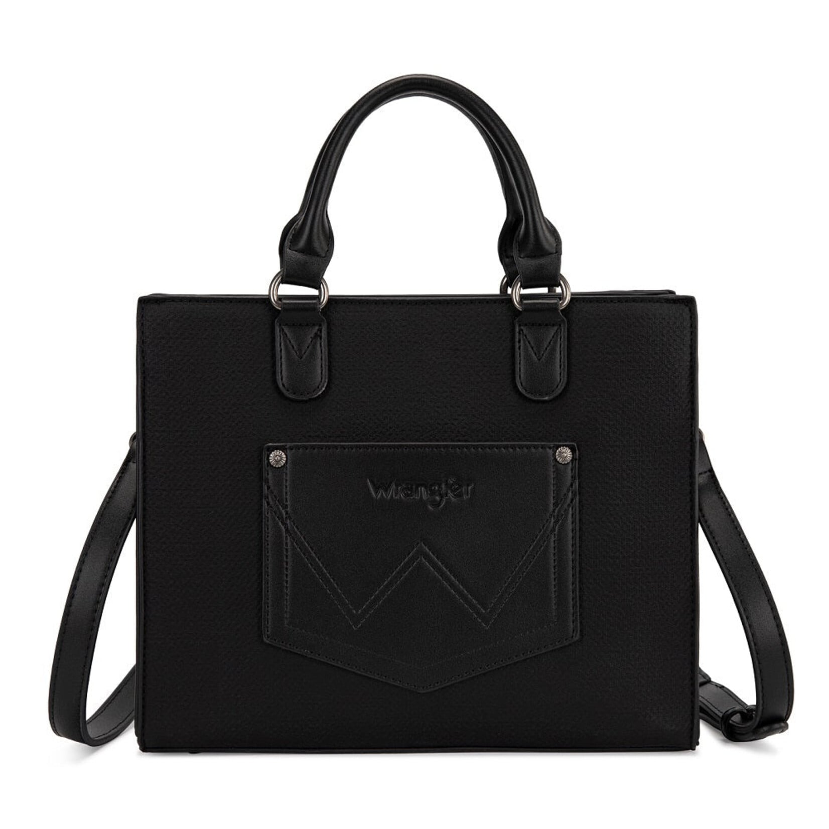 Wrangler WG456-8120BK - Black - Wrangler Contrast Stitch Chevron Tote Bag 2026