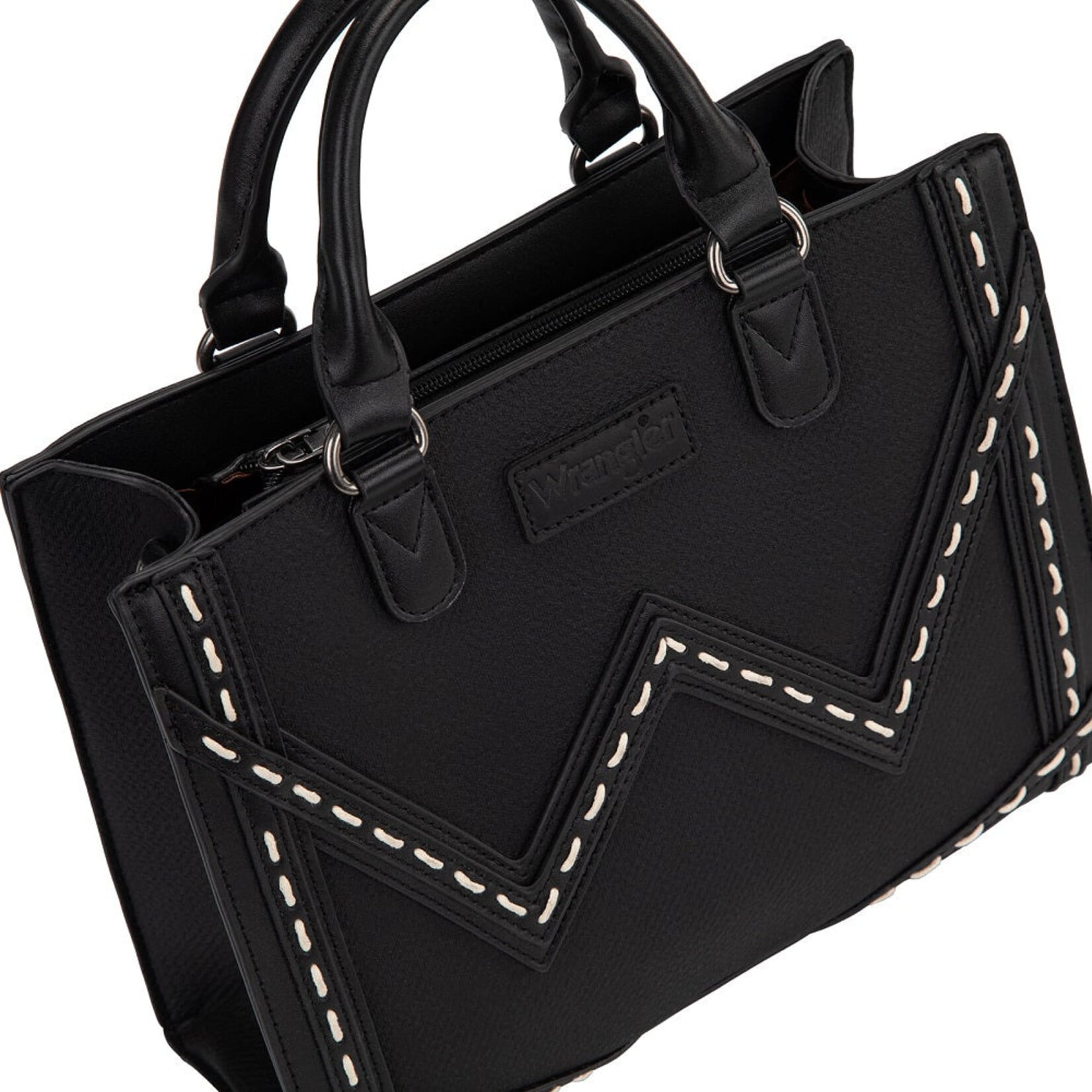 Wrangler WG456-8120BK - Black - Wrangler Contrast Stitch Chevron Tote Bag 2026