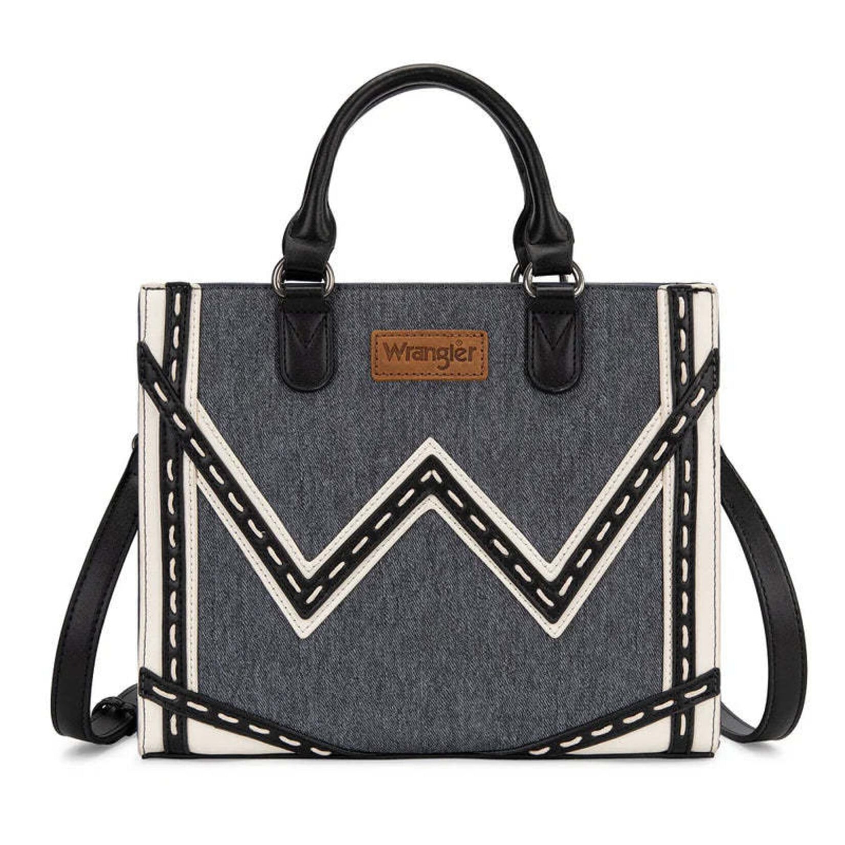 Wrangler WG456-8120DJN - Dark Jean - Wrangler Contrast Stitch Chevron Tote Bag 2026