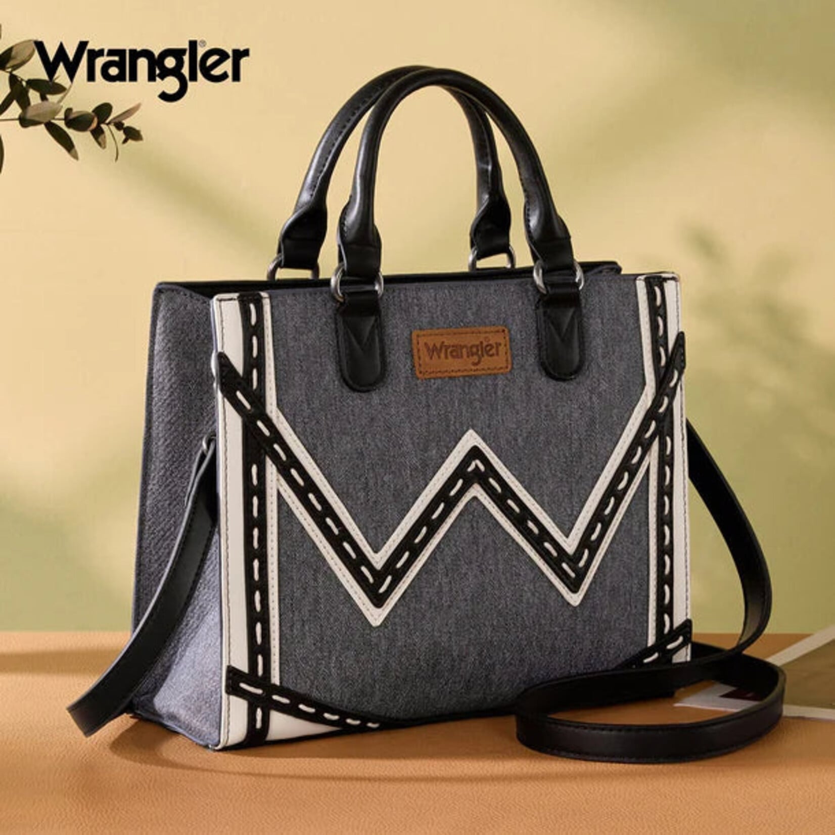 Wrangler WG456-8120DJN - Dark Jean - Wrangler Contrast Stitch Chevron Tote Bag 2026