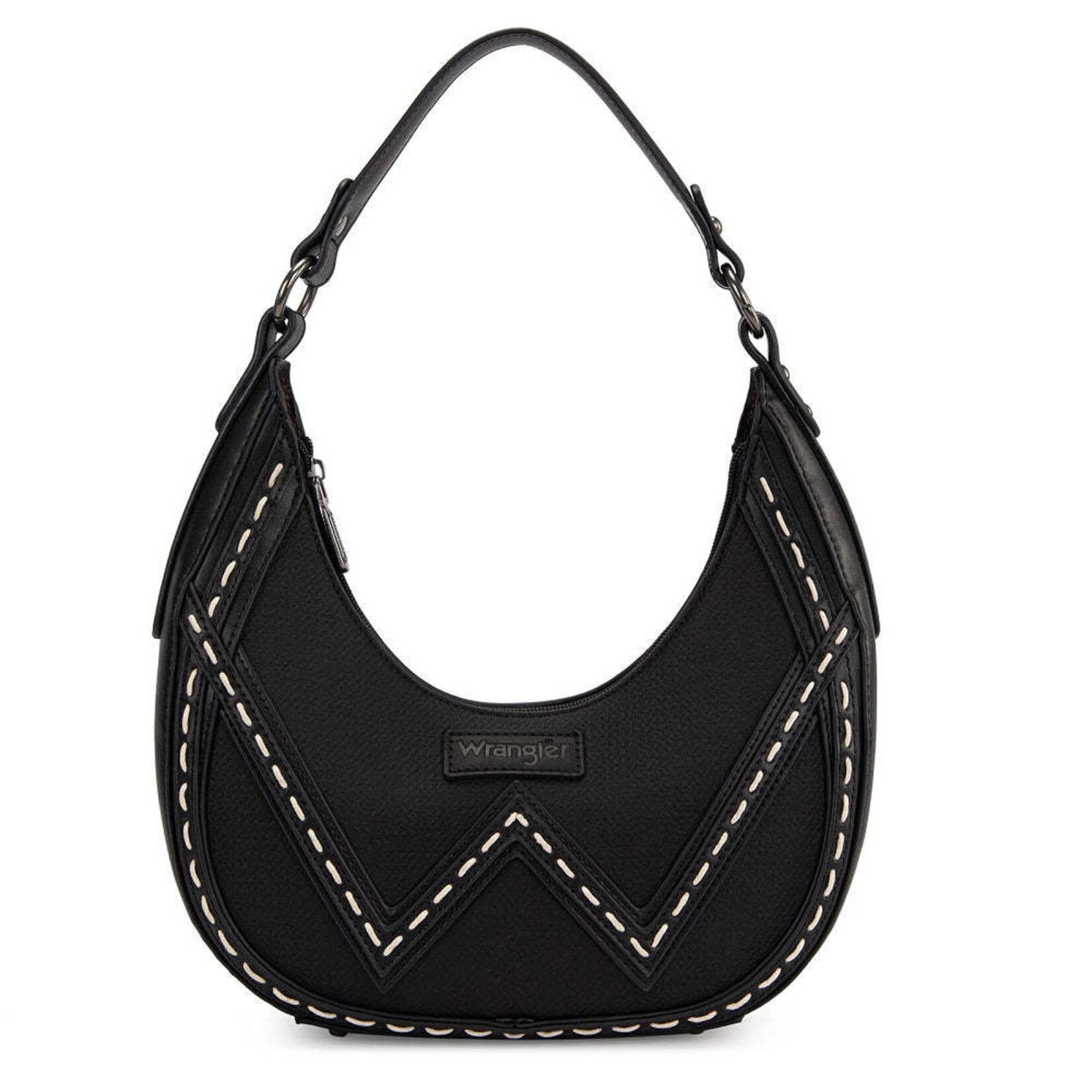 Wrangler WG456-818BK - Black - Wrangler Contrast Stitch Chevron Hobo Shoulder Bag 2026