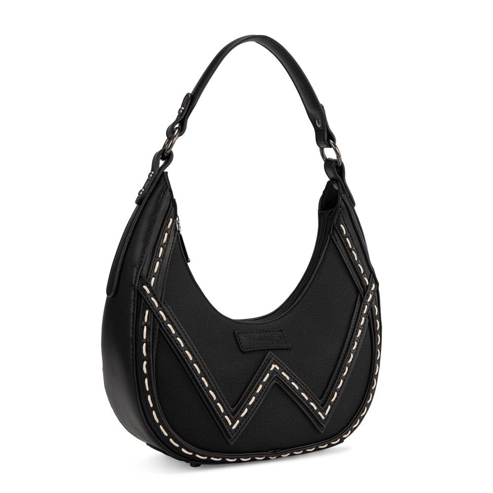 Wrangler WG456-818BK - Black - Wrangler Contrast Stitch Chevron Hobo Shoulder Bag 2026