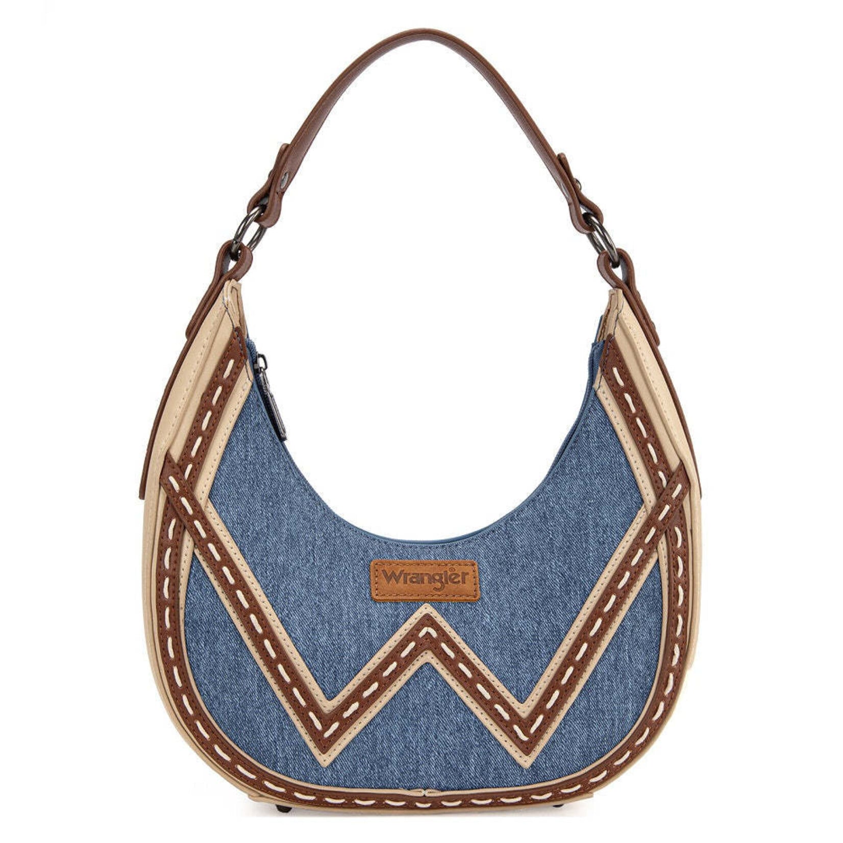 Wrangler WG456-818JN - Jean - Wrangler Contrast Stitch Chevron Hobo Shoulder Bag 2026