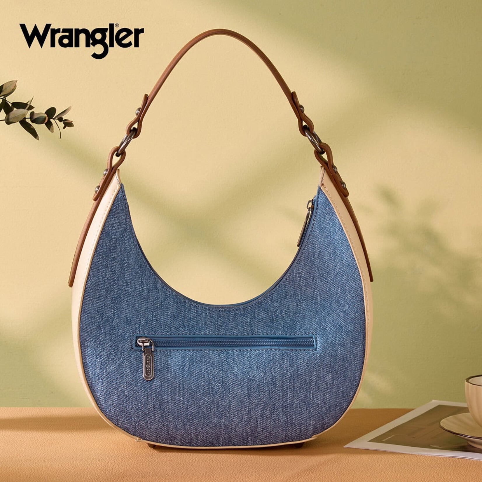 Wrangler WG456-818JN - Jean - Wrangler Contrast Stitch Chevron Hobo Shoulder Bag 2026