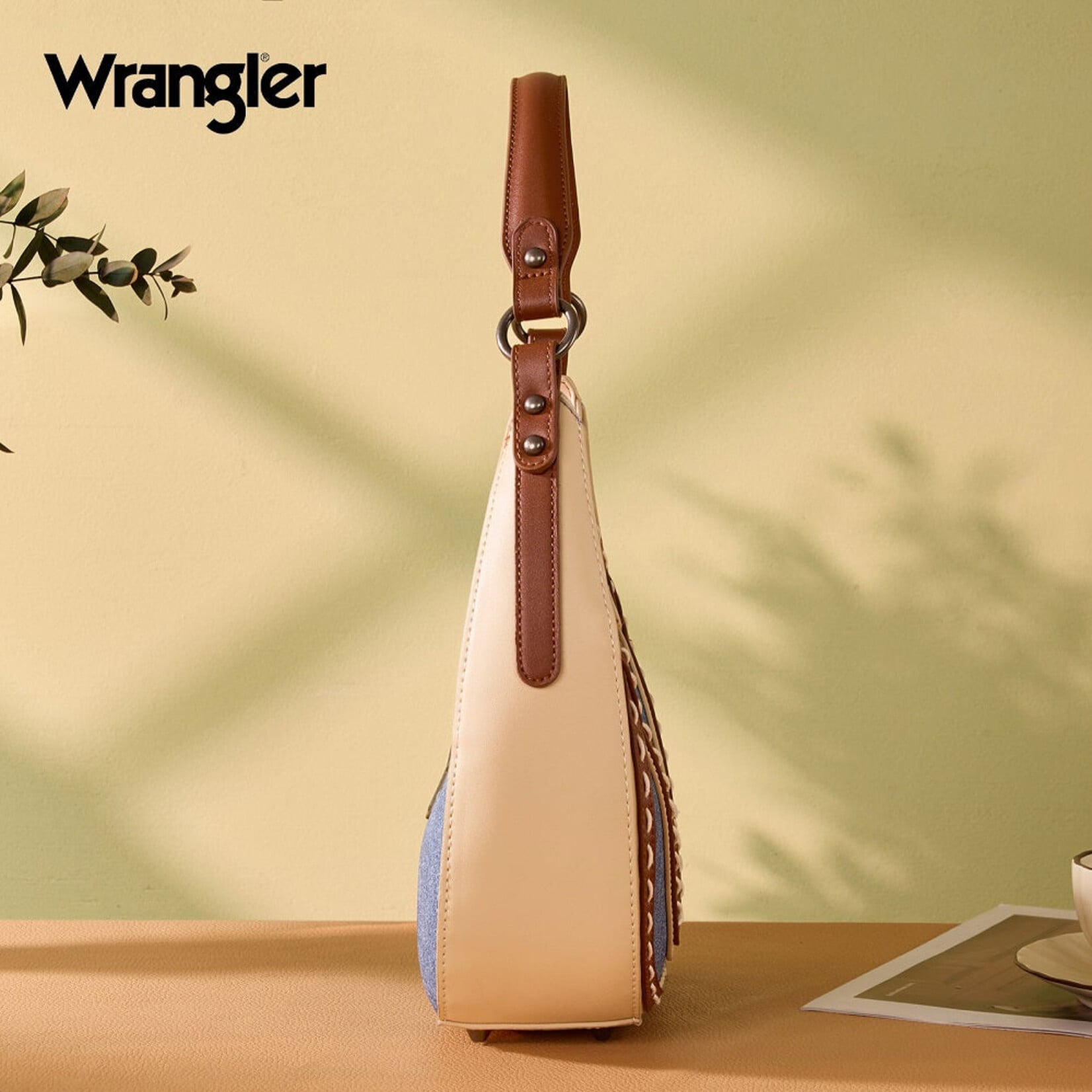 Wrangler WG456-818JN - Jean - Wrangler Contrast Stitch Chevron Hobo Shoulder Bag 2026