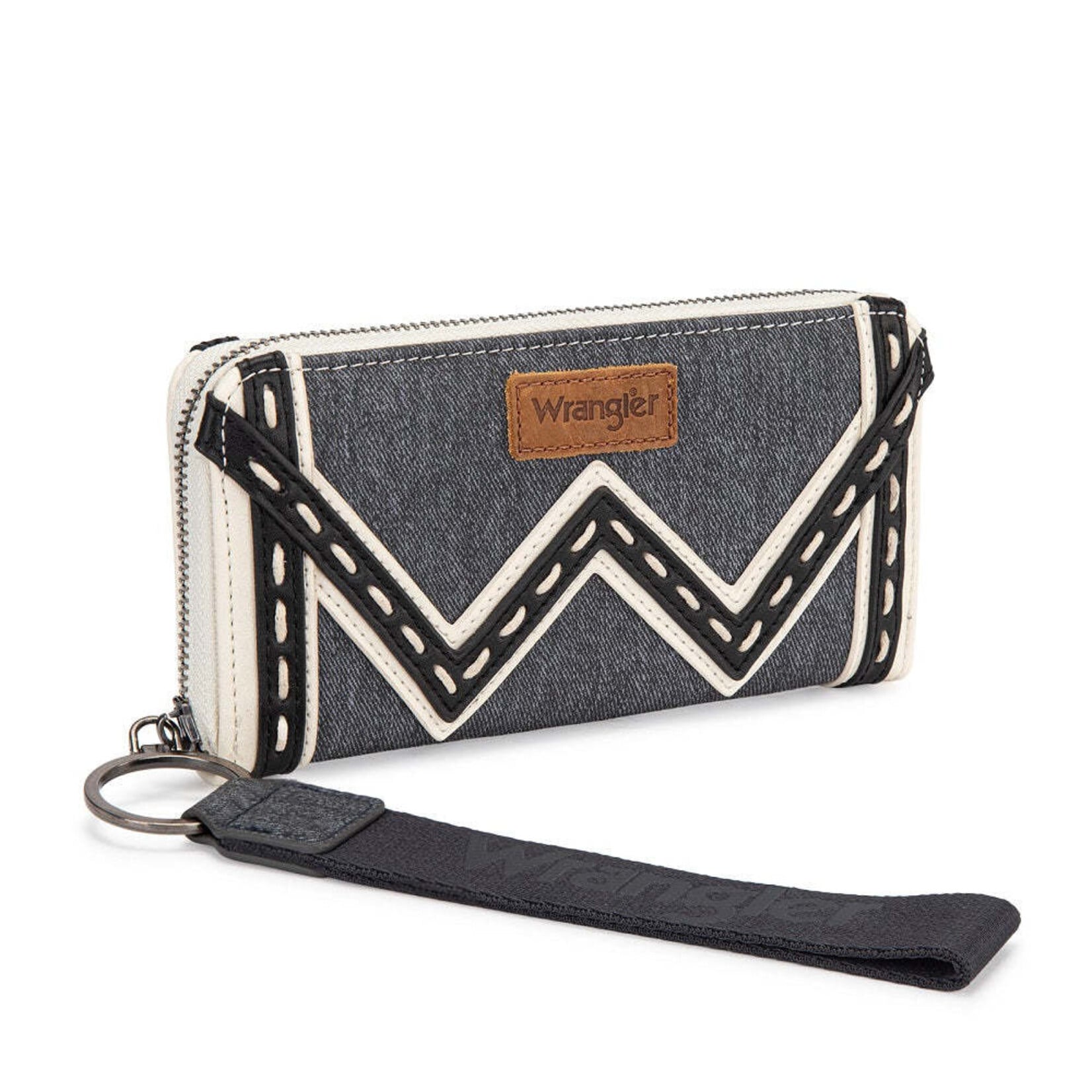 Wrangler WG456-W130DJN - Dark Jean - Wrangler Chevron Contrast Stitch RFID Wallet 2026
