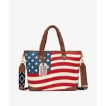 Montana West USA MW1385G-8317RD - Red - MW American Flag Braided CC Tote 2026