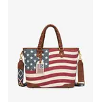 Montana West USA MW1385G-8317-JN - Jean - MW American Flag Braided CC Tote 2026