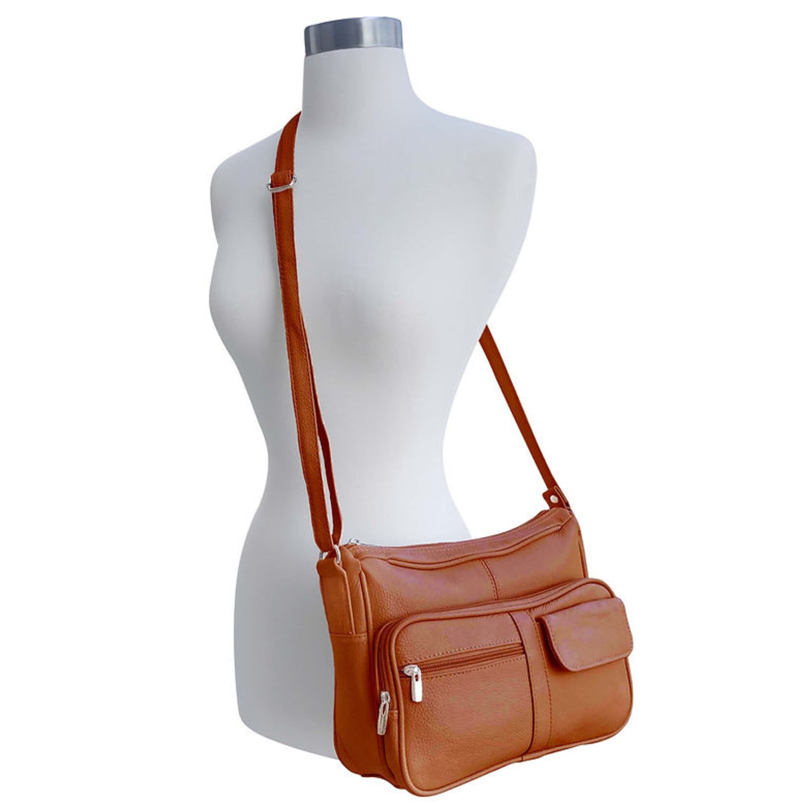 R Leathers 3001 LBN - Light Brown - Crossbody / Shoulder Bag