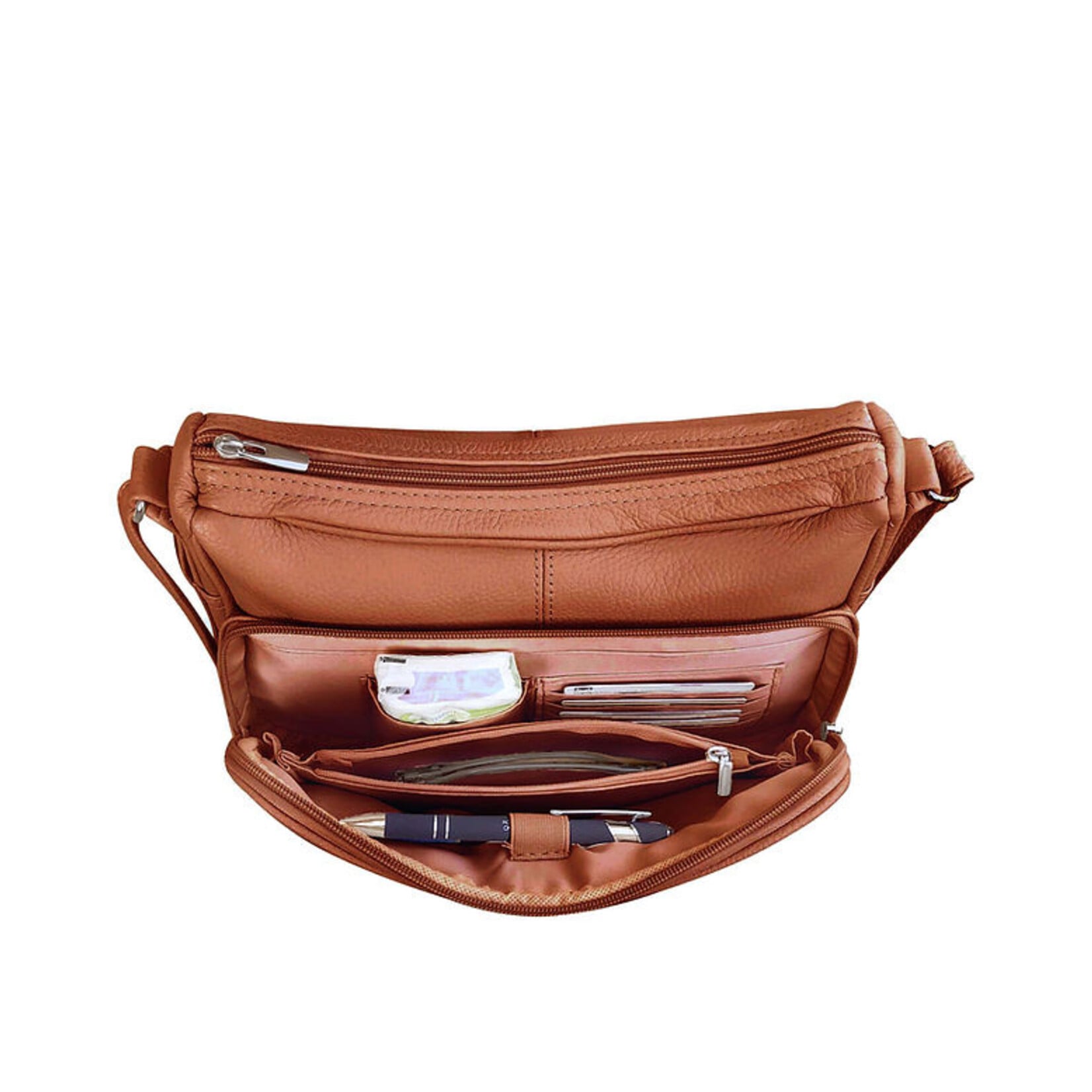 R Leathers 3001 LBN - Light Brown - Crossbody / Shoulder Bag