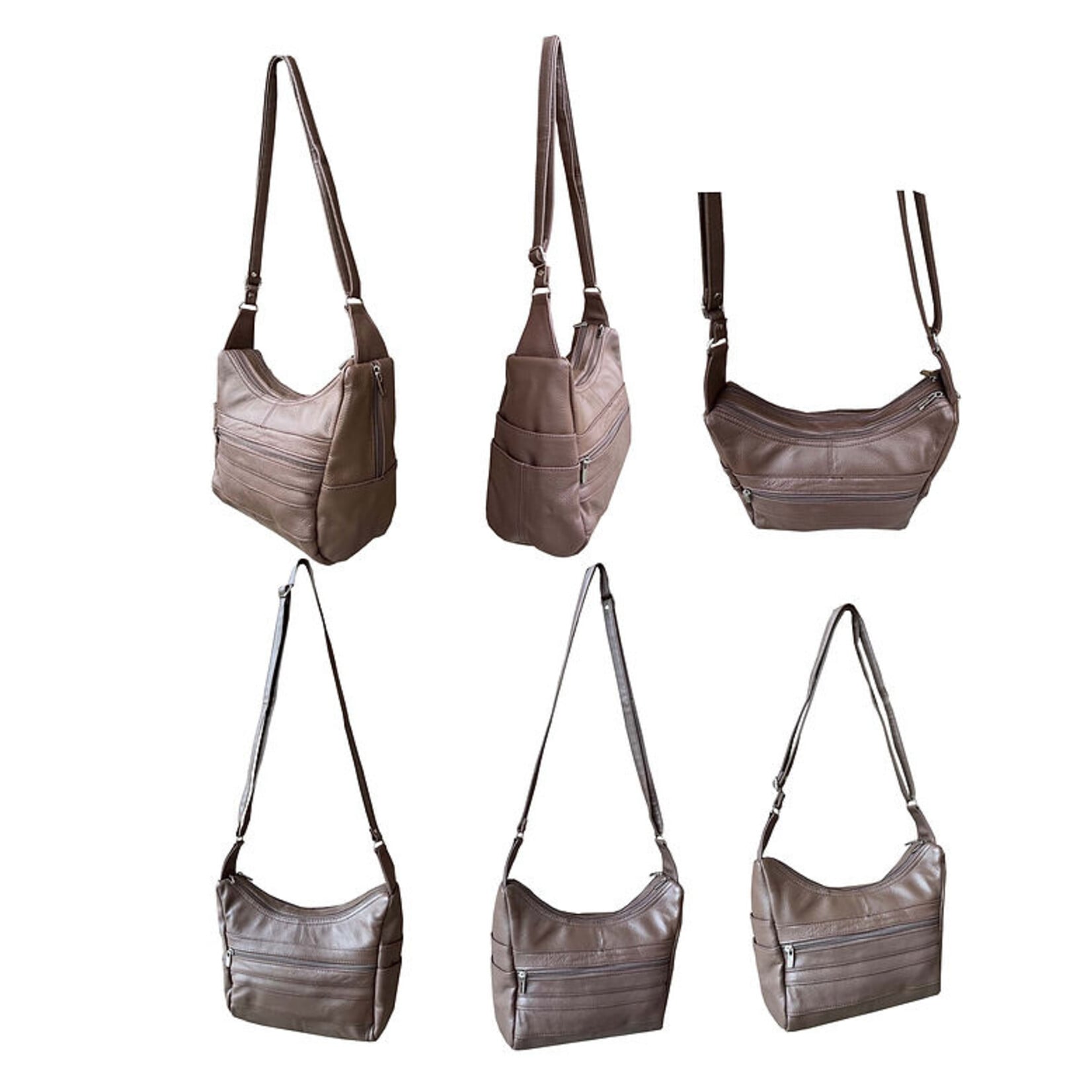 R Leathers 3003 BN - Brown - Cowhide Leather Crossbody