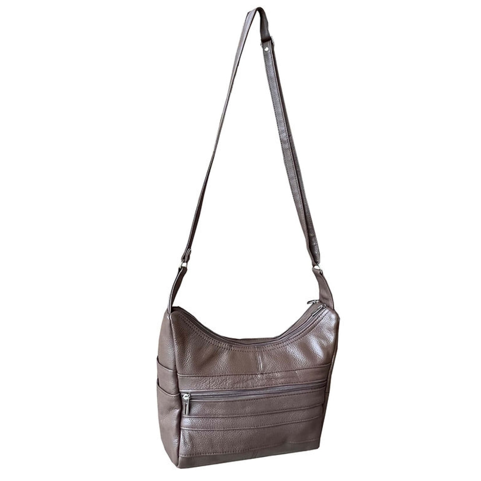 R Leathers 3003 BN - Brown - Cowhide Leather Crossbody