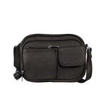 R Leathers 3013 BK - Black - Crossbody with Front Organizer