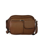 R Leathers 3013 BN - Brown - Crossbody with Front Organizer