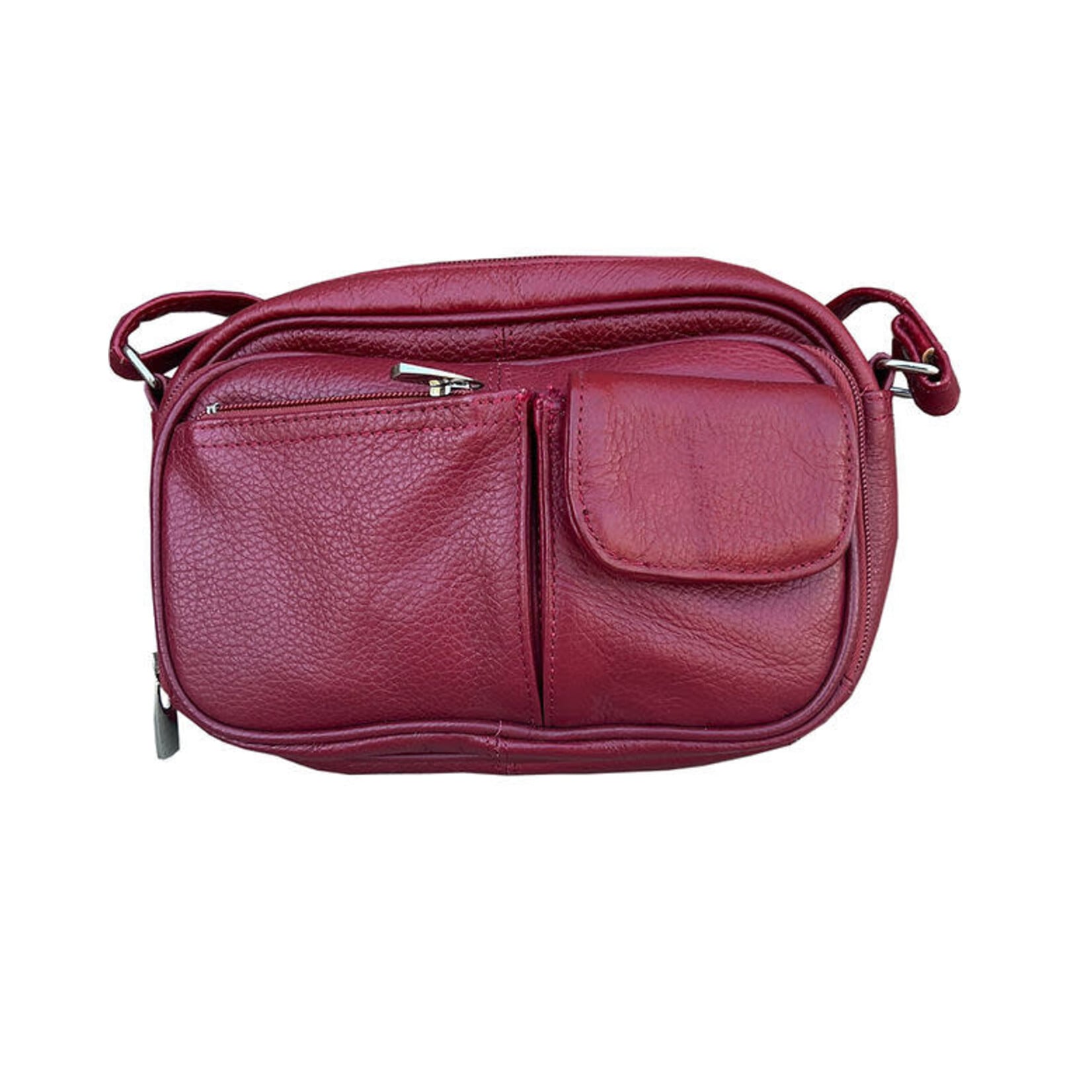 R Leathers 3013 RD - Red - Crossbody with Front Organizer