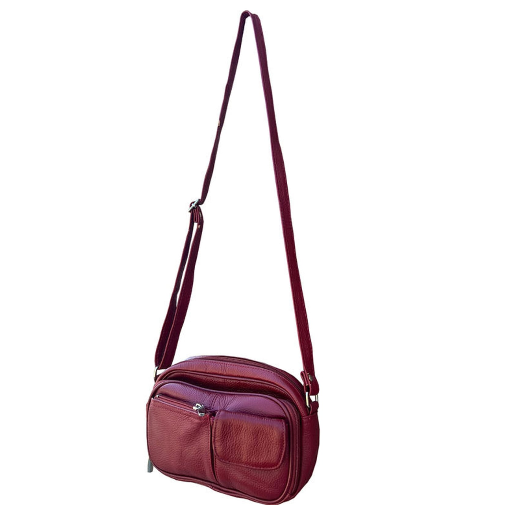 R Leathers 3013 RD - Red - Crossbody with Front Organizer