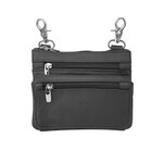 R Leathers 3097L BK - Crossbody Belt Pouch - Black