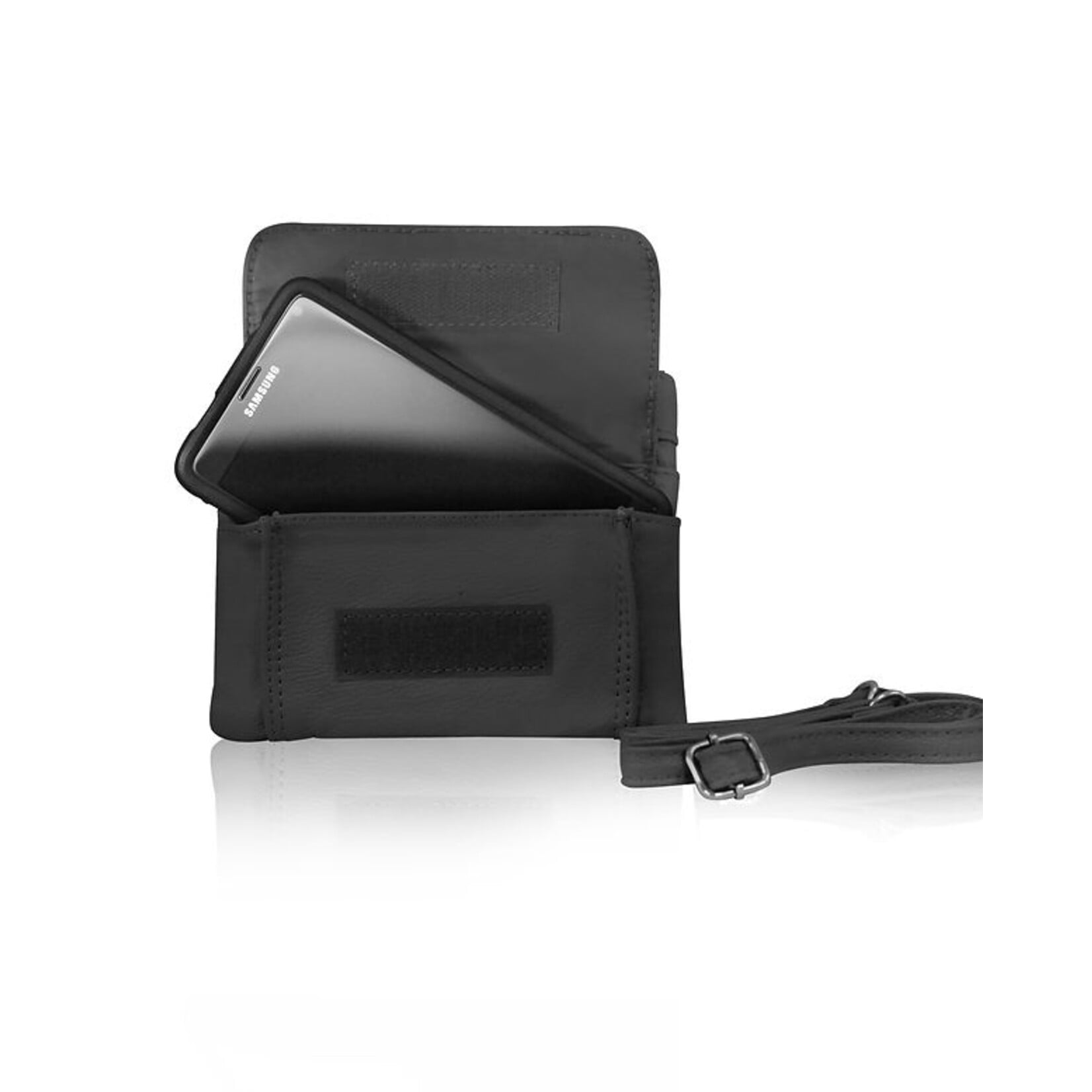 R Leathers 3097L BK - Crossbody Belt Pouch - Black