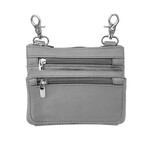 R Leathers 3097L GRY - Crossbody Belt Pouch - Gray
