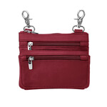 R Leathers 3097L WN - Crossbody Belt Pouch - Wine