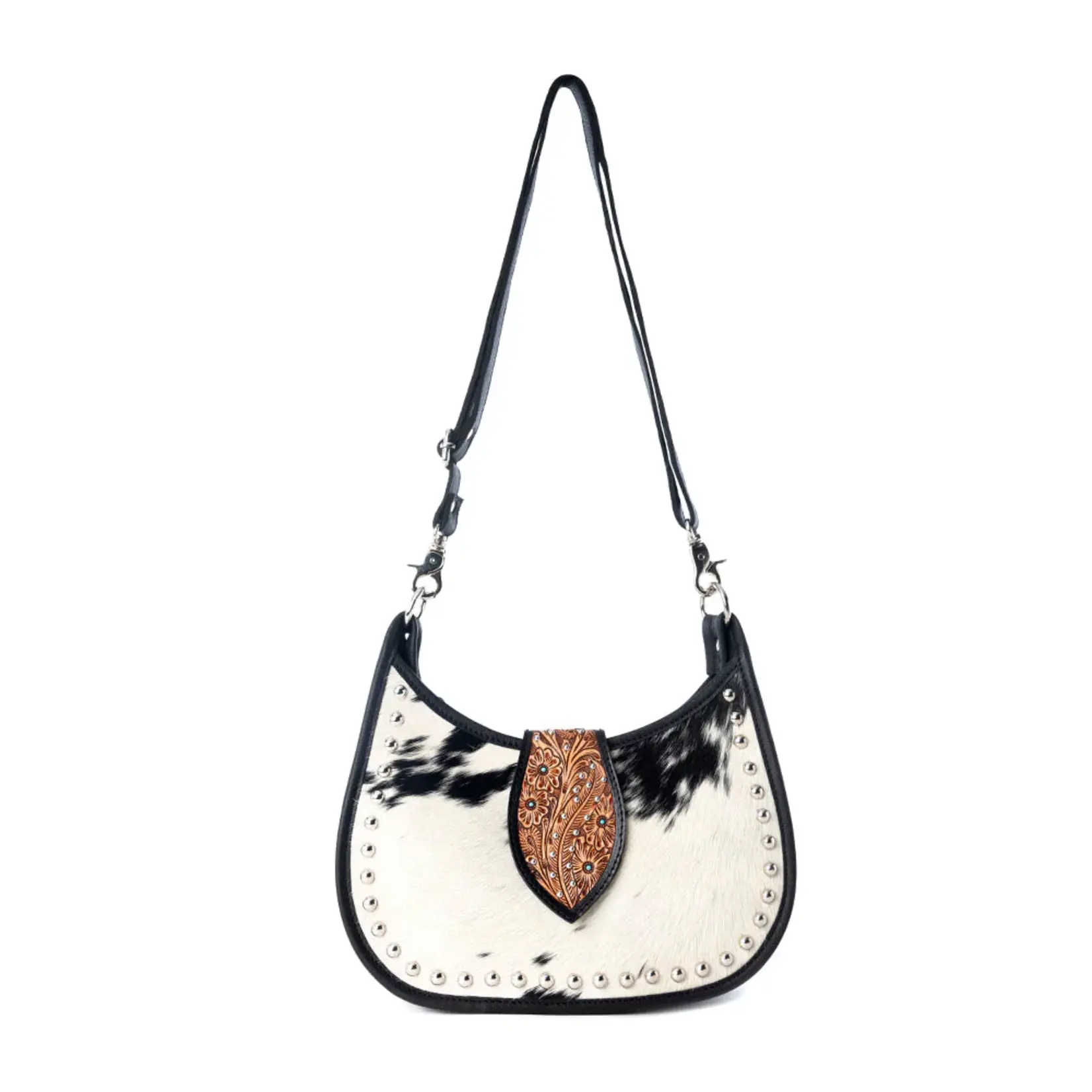 Myra Bags S-14360 Santa Fe Handtooled Bag - Black Hairon - 2026