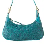 Myra Bags S-13739 Heritage Vine Embossed Leather Bag - Turquoise - 2026