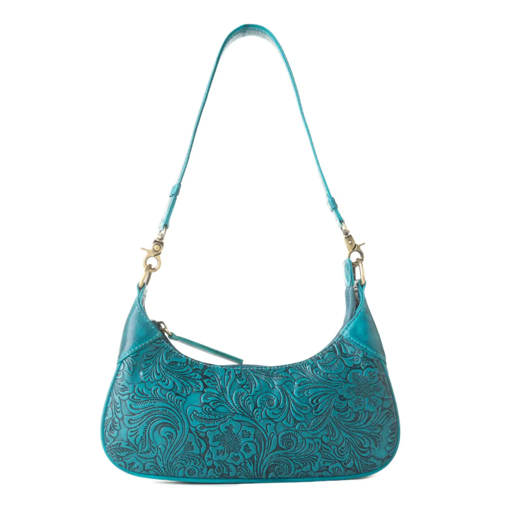 Myra Bags S-13739 Heritage Vine Embossed Leather Bag - Turquoise - 2026