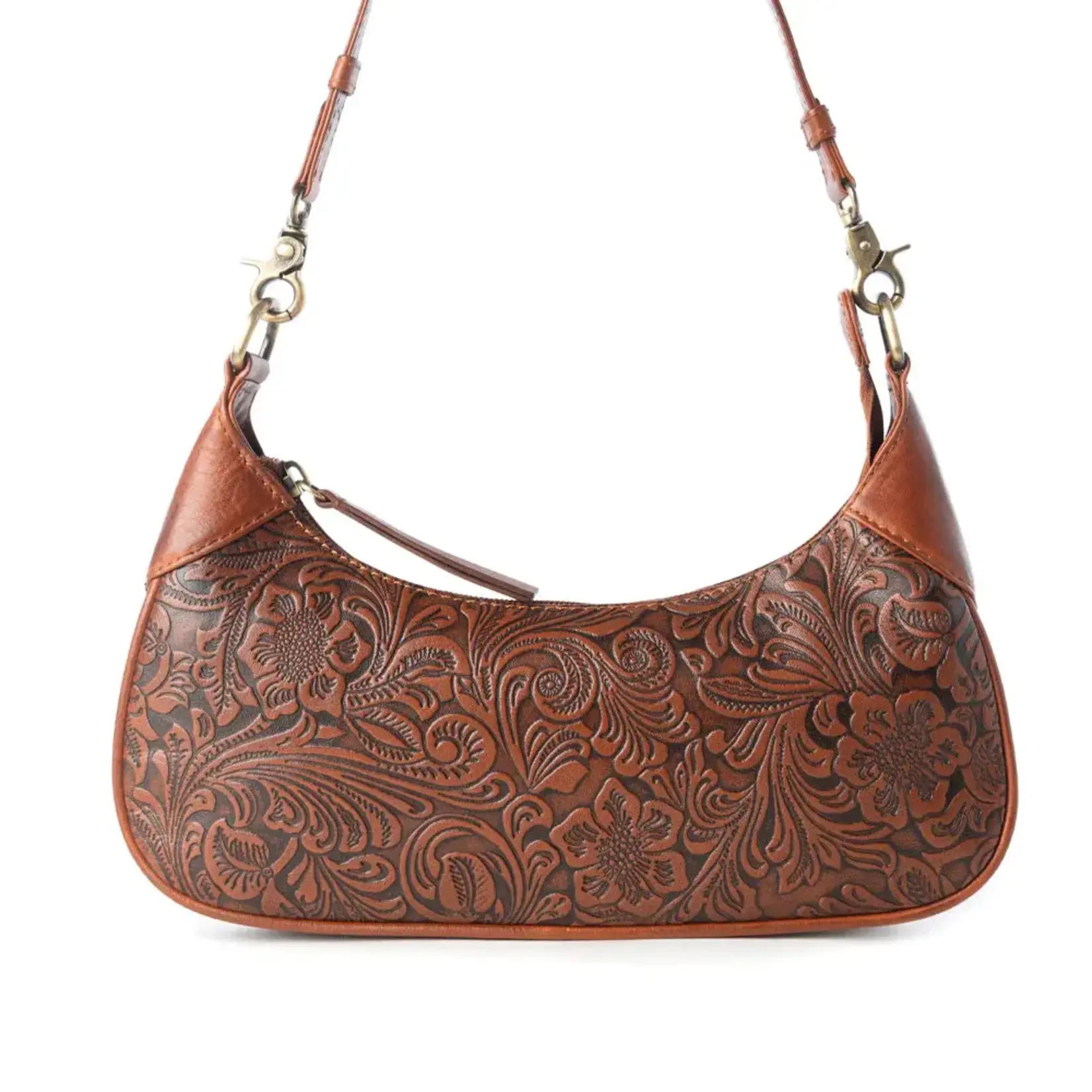 Myra Bags S-13740 Heritage Vine Embossed Leather Bag - Brown - 2026