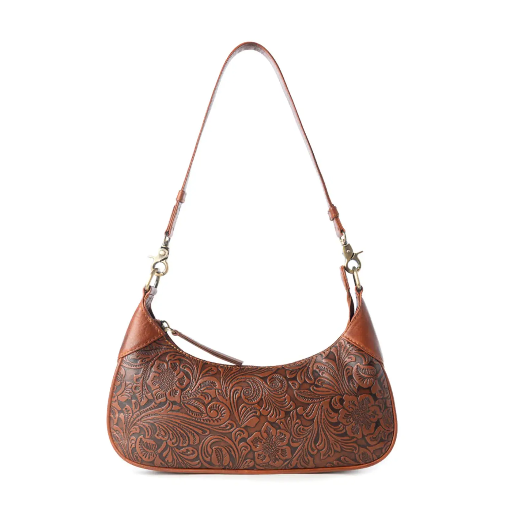Myra Bags S-13740 Heritage Vine Embossed Leather Bag - Brown - 2026