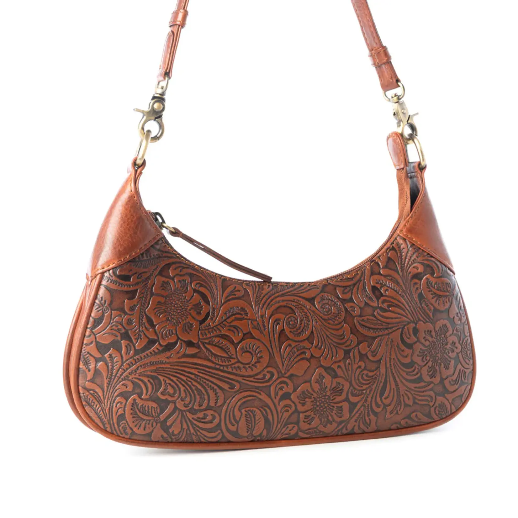 Myra Bags S-13740 Heritage Vine Embossed Leather Bag - Brown - 2026