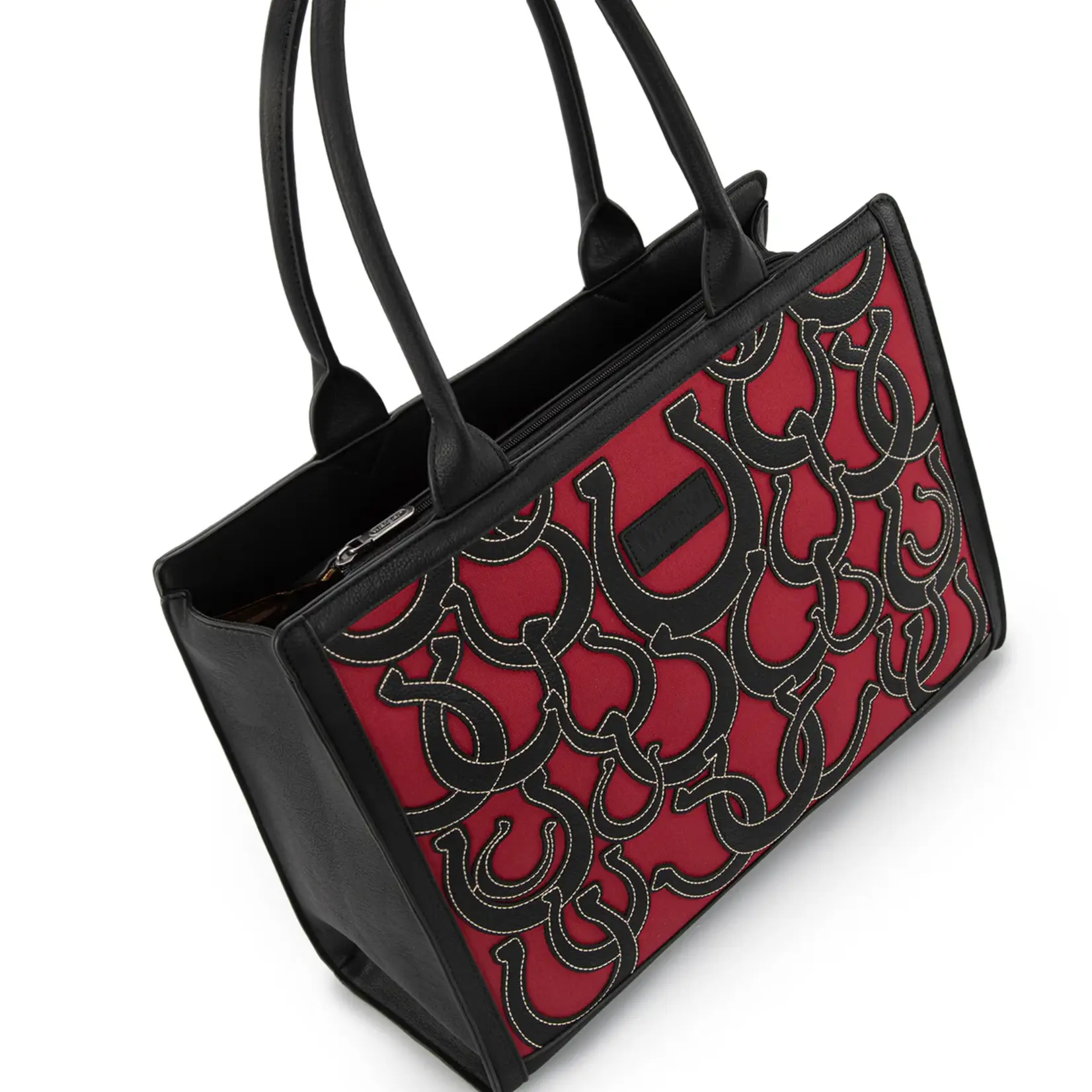 Wrangler WG292-8110BK - Black - Wrangler Horseshoe Cutout Carry-All Large Tote