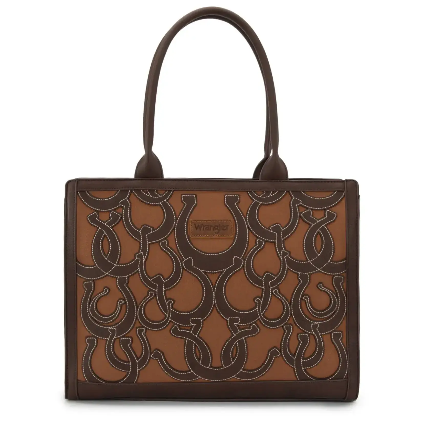 Wrangler WG292-8110CF - Coffee - Wrangler Horseshoe Cutout Carry-All Large Tote