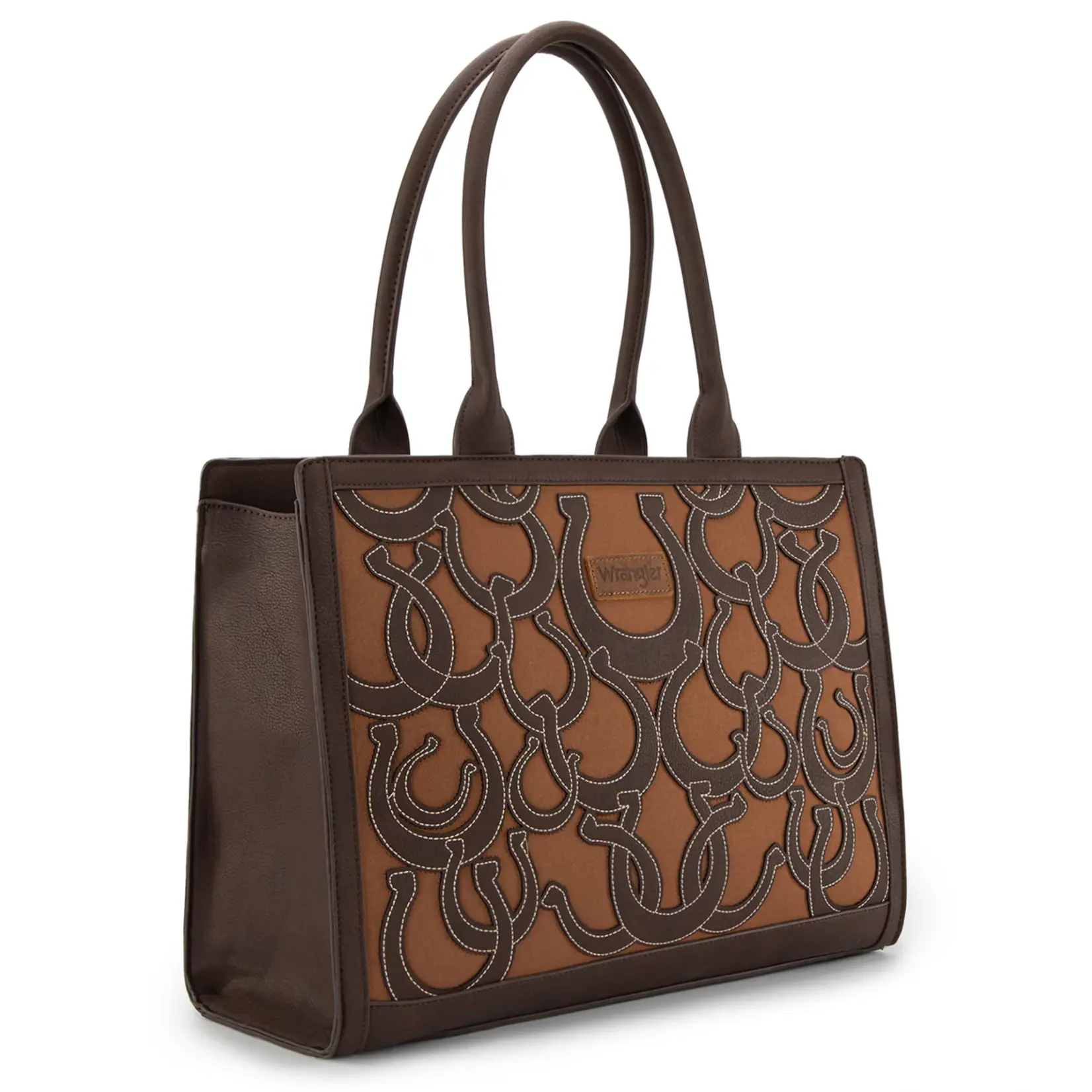 Wrangler WG292-8110CF - Coffee - Wrangler Horseshoe Cutout Carry-All Large Tote