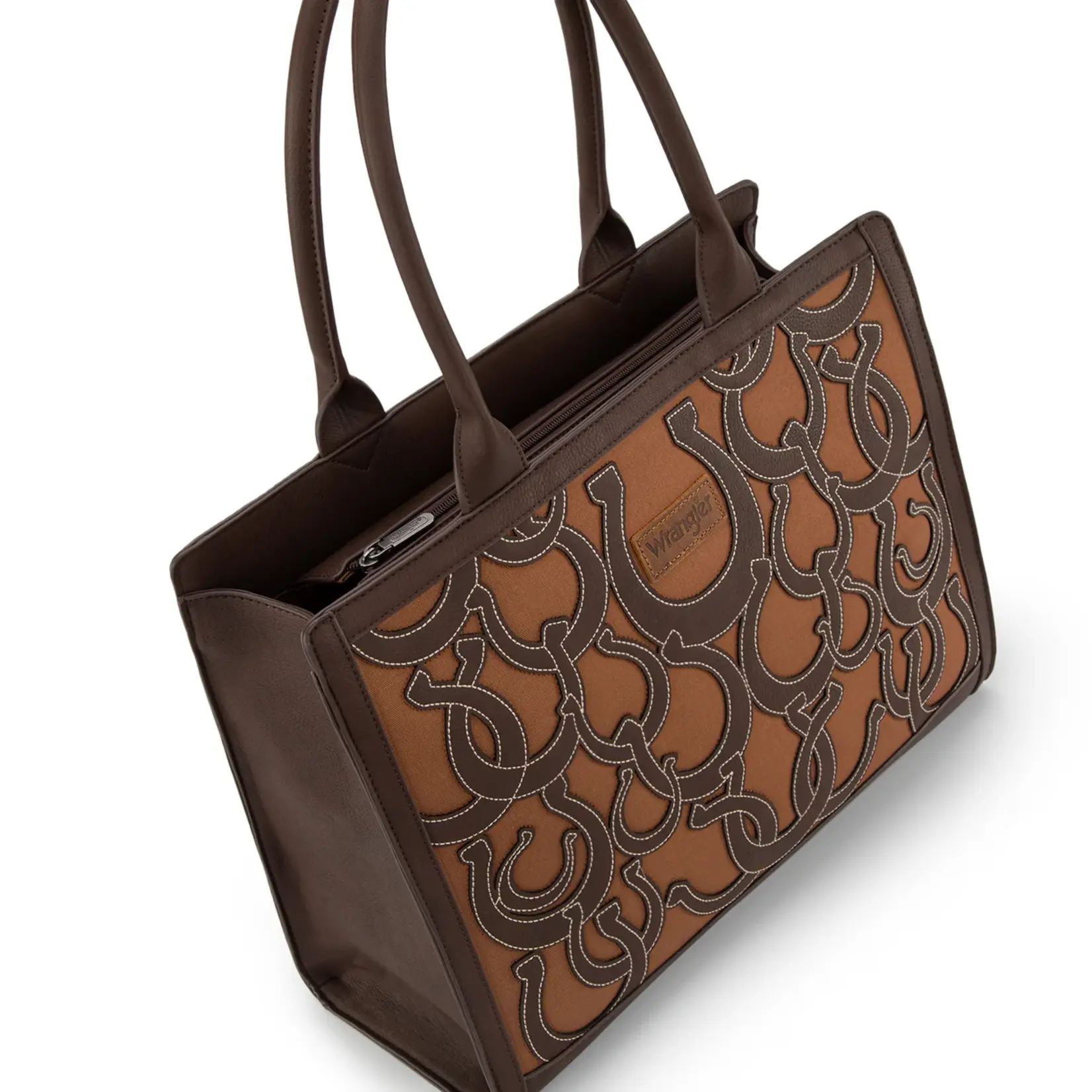 Wrangler WG292-8110CF - Coffee - Wrangler Horseshoe Cutout Carry-All Large Tote