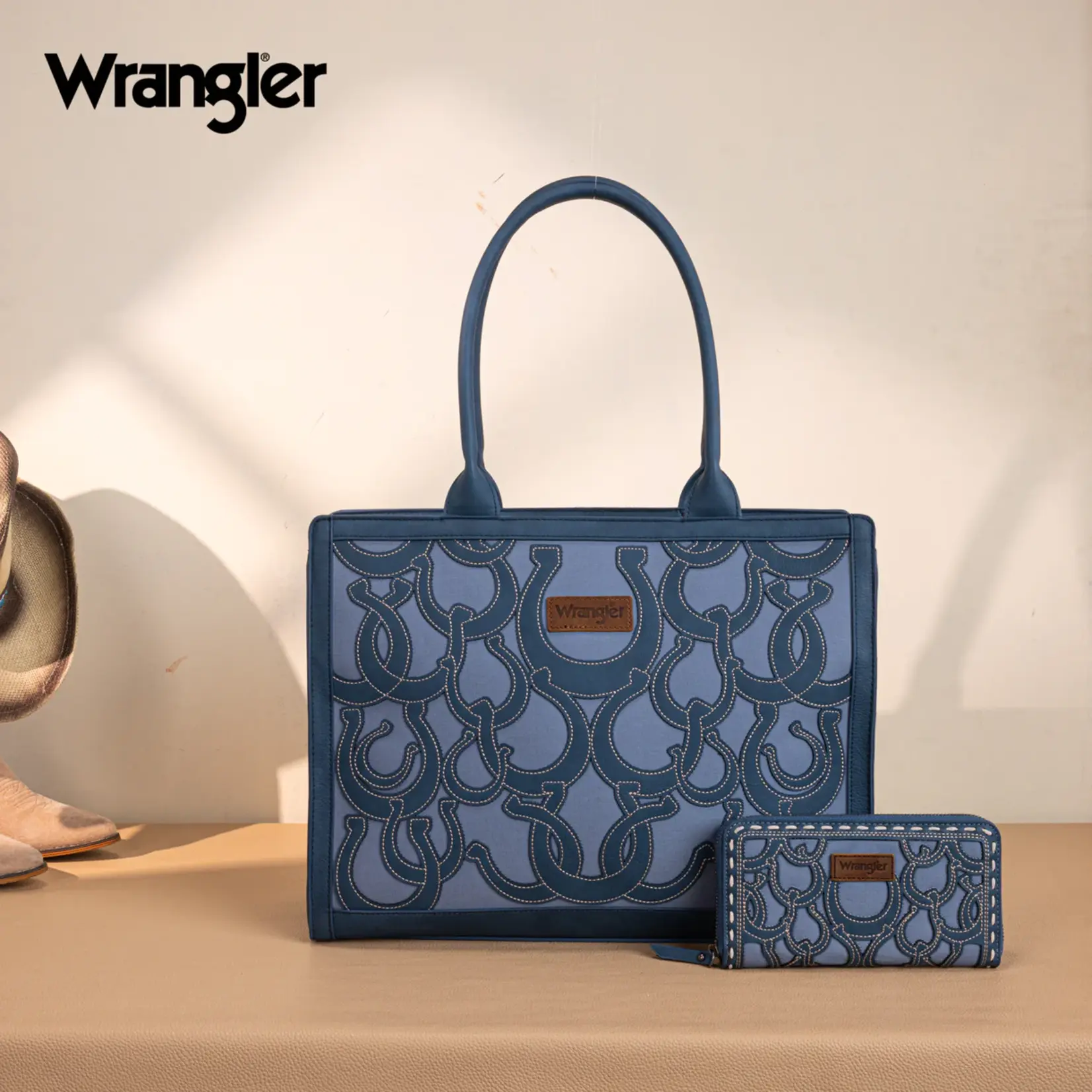 Wrangler WG292-8110JN - Jean - Wrangler Horseshoe Cutout Carry-All Large Tote