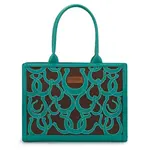 Wrangler WG292-8110TQ - Turquoise - Wrangler Horseshoe Cutout Carry-All Large Tote