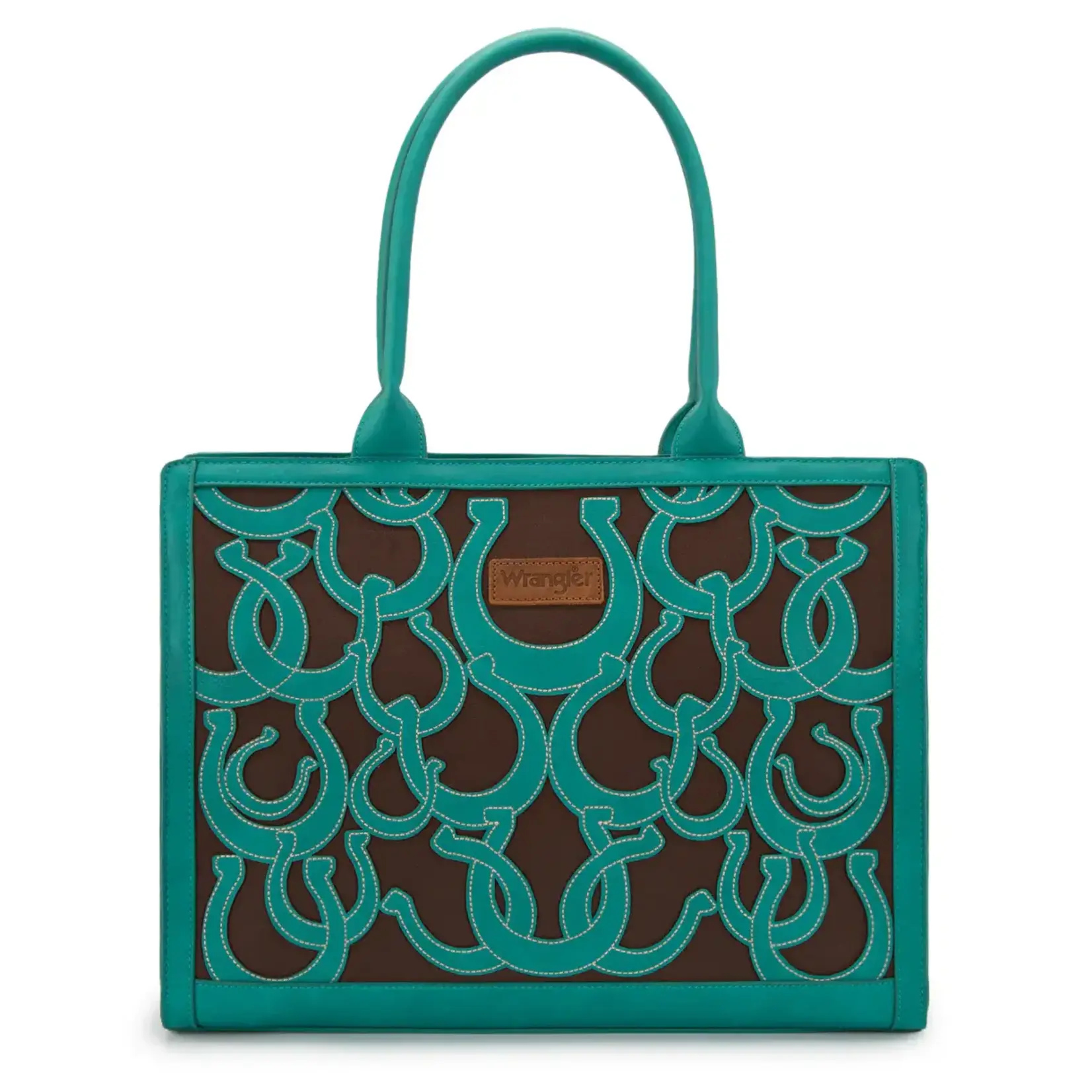 Wrangler WG292-8110TQ - Turquoise - Wrangler Horseshoe Cutout Carry-All Large Tote