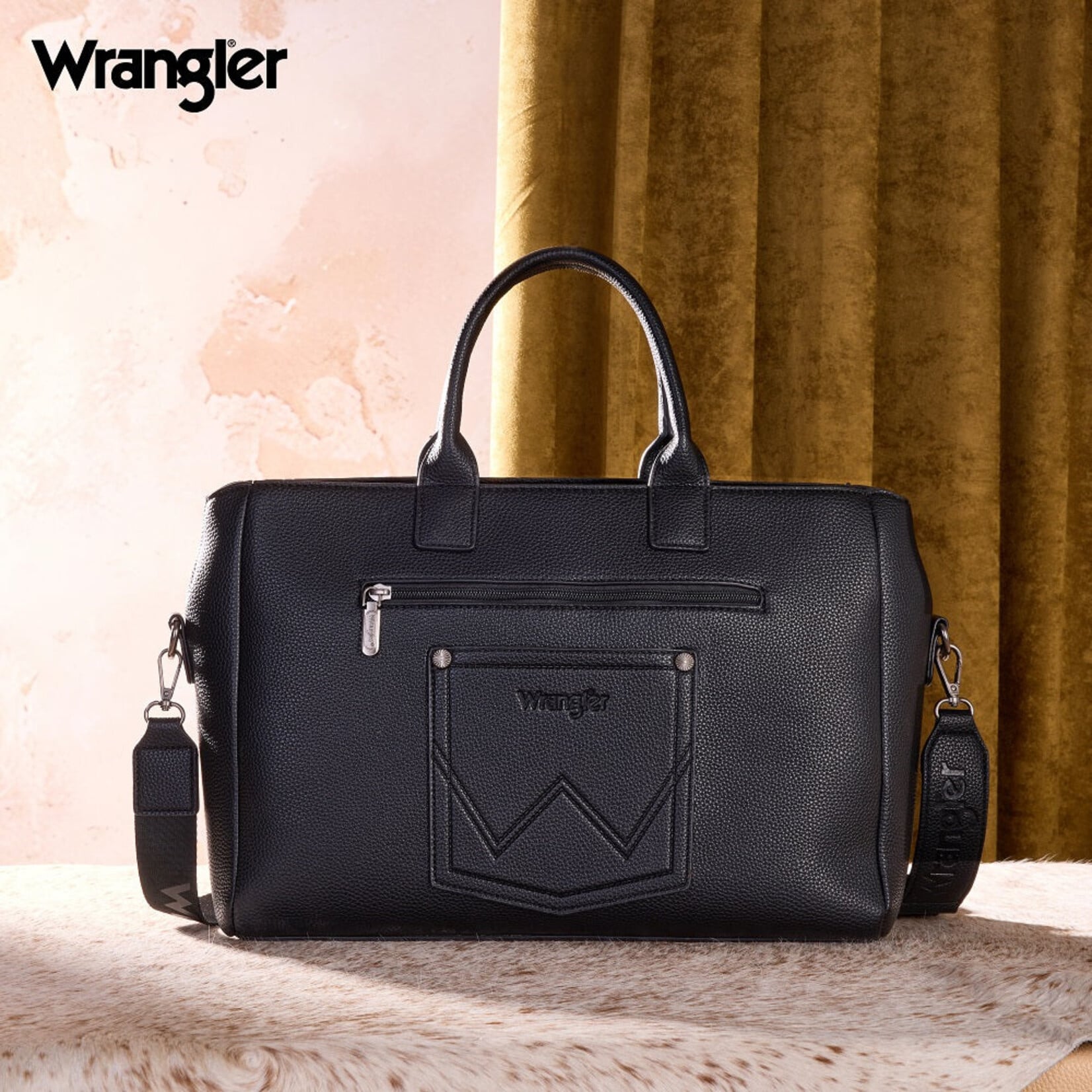 Wrangler WG484-8119BK - Black - Wrangler Whipstitch Work Tote / Crossbody