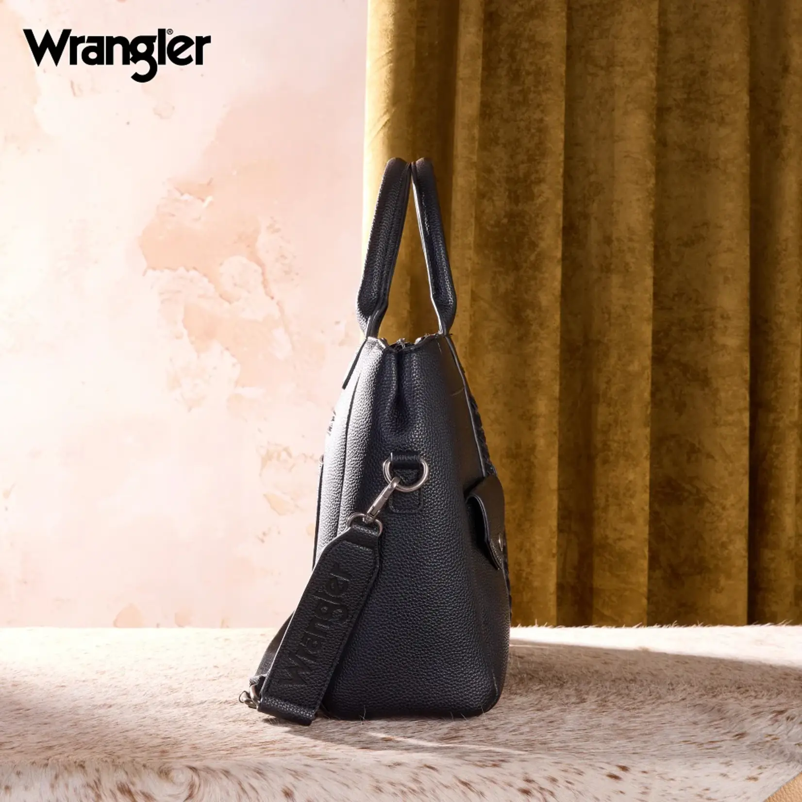 Wrangler WG484-8119BK - Black - Wrangler Whipstitch Work Tote / Crossbody