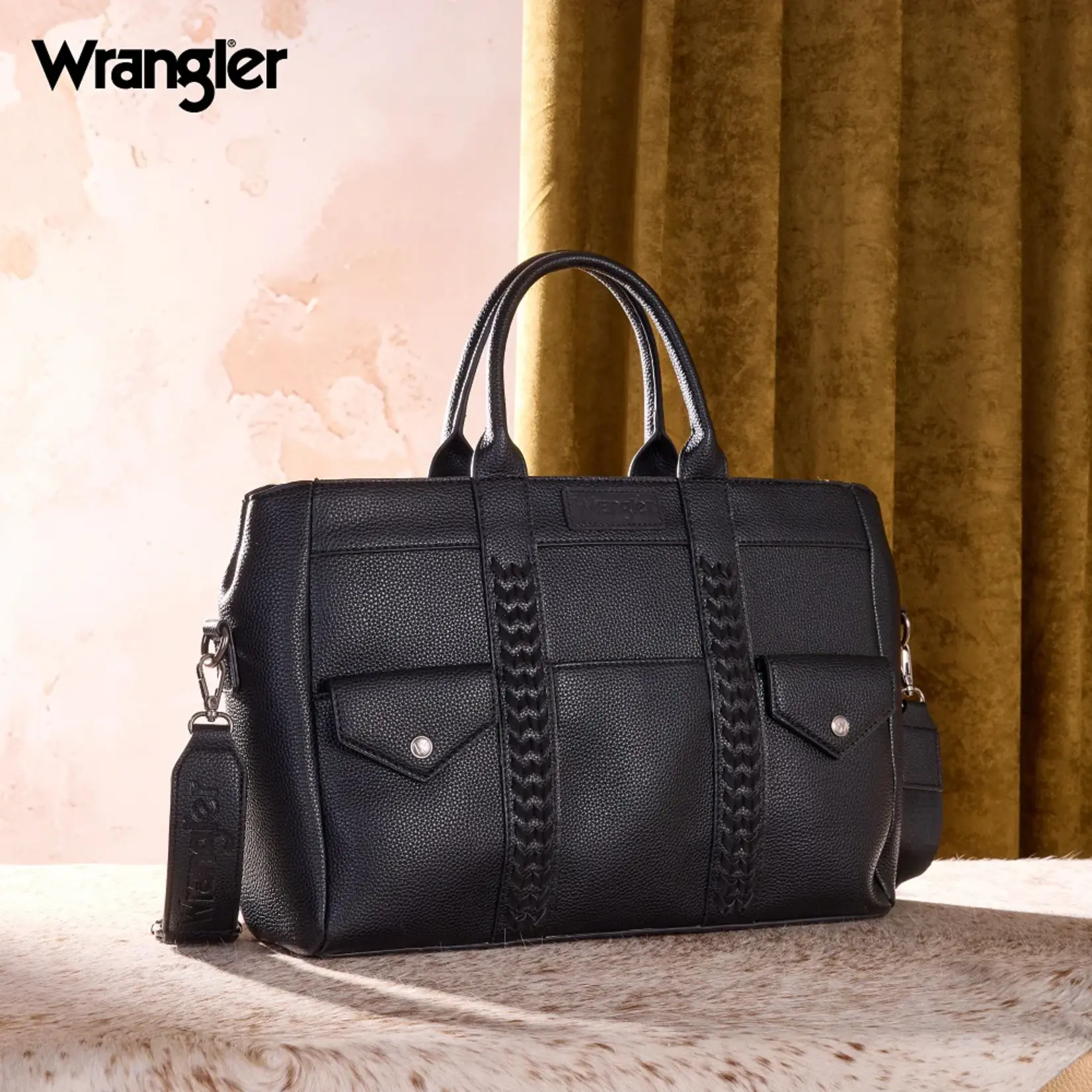Wrangler WG484-8119BK - Black - Wrangler Whipstitch Work Tote / Crossbody