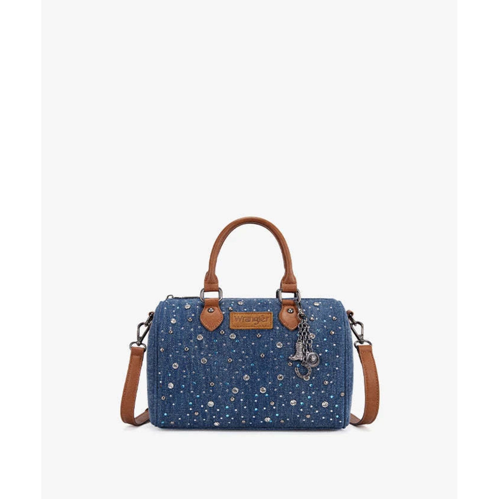 Wrangler WG458-51102DJN - Dark Jean - Wrangler Rhinestone Denim Boston Bag / Crossbody