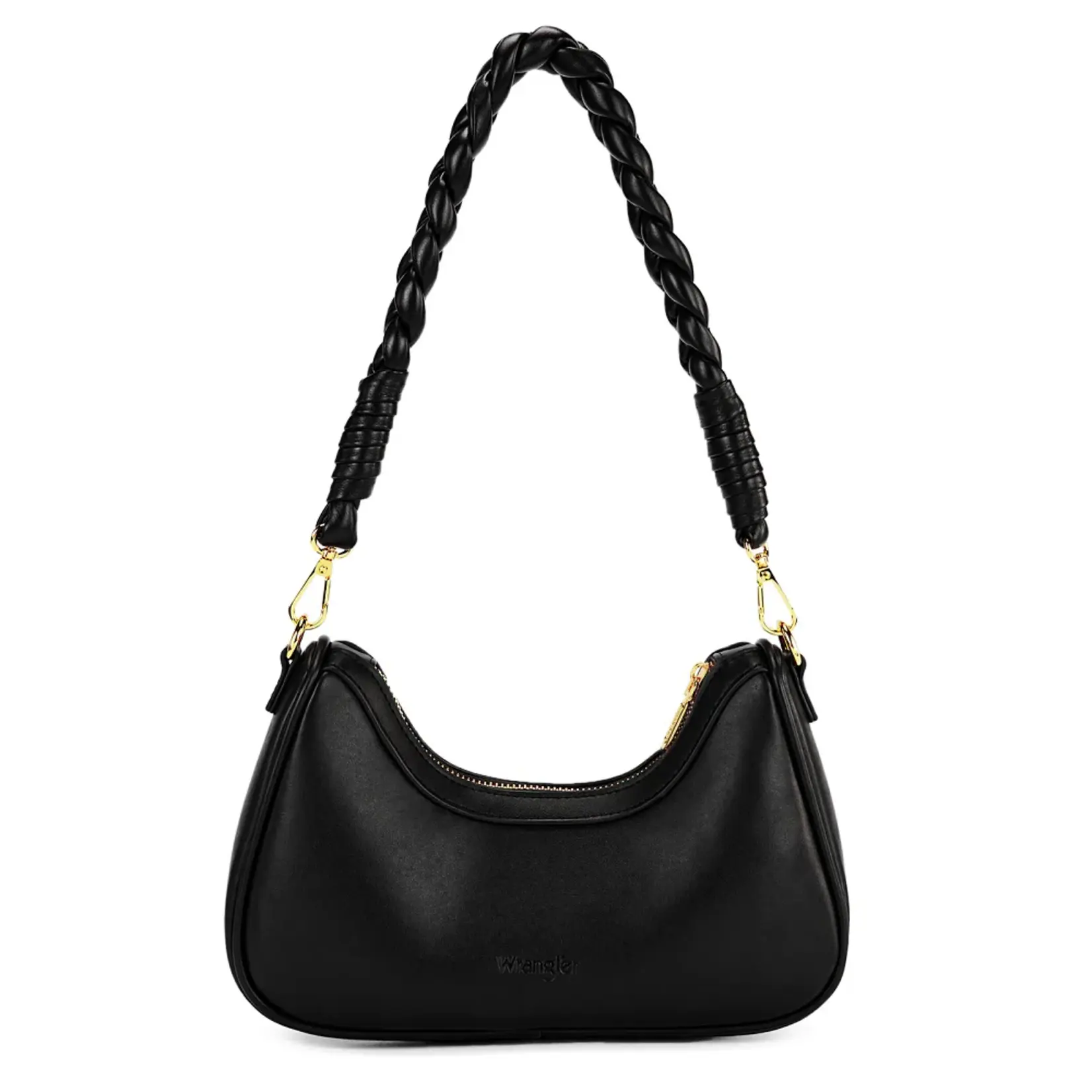 Wrangler WG438-818BK - Black - Wrangler Floral Print Braided Hobo Bag
