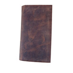 R Leathers 3234 RF - Brown - Cowhide Leather Checkbook Wallet