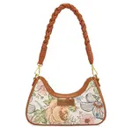 Wrangler WG438-818BR - Brown - Wrangler Floral Print Braided Hobo Bag