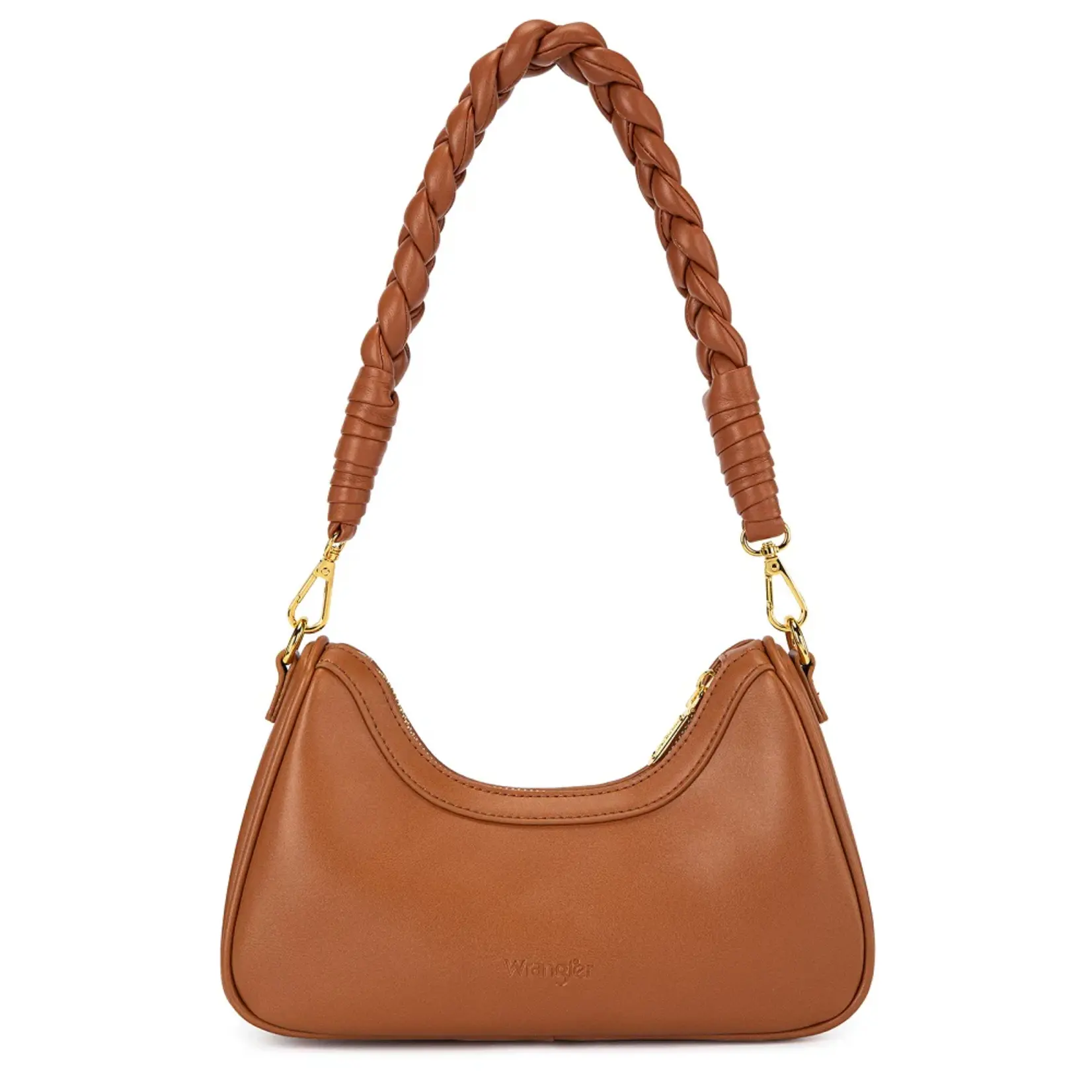 Wrangler WG438-818BR - Brown - Wrangler Floral Print Braided Hobo Bag