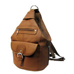 R Leathers 3611A ALBN - Light Brown - Cowhide Leather Backpack