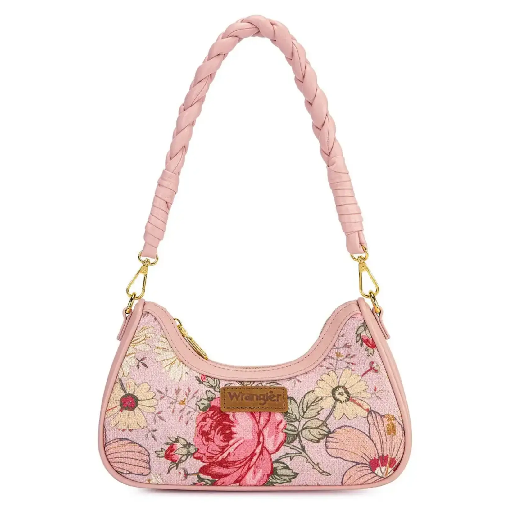 Wrangler WG438-818PK - Pink - Wrangler Floral Print Braided Hobo Bag